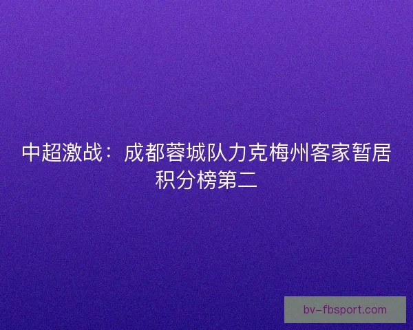 中超激战：成都蓉城队力克梅州客家暂居积分榜第二