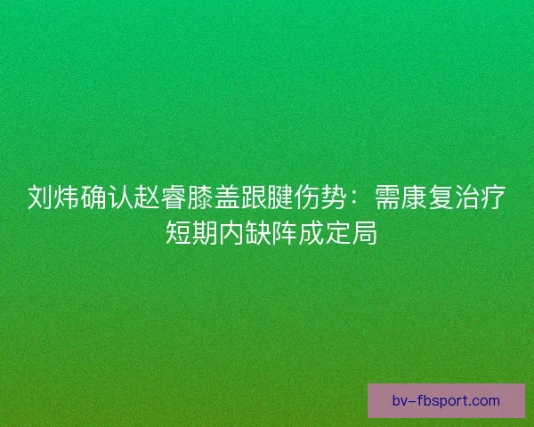 刘炜确认赵睿膝盖跟腱伤势：需康复治疗 短期内缺阵成定局